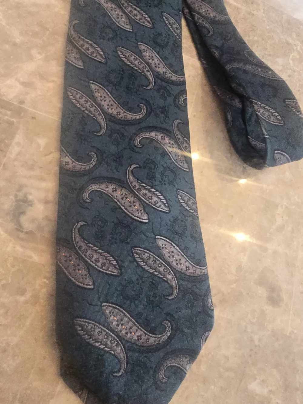 Vintage Yves Saint Laurent Navy Paisley Silk Tie